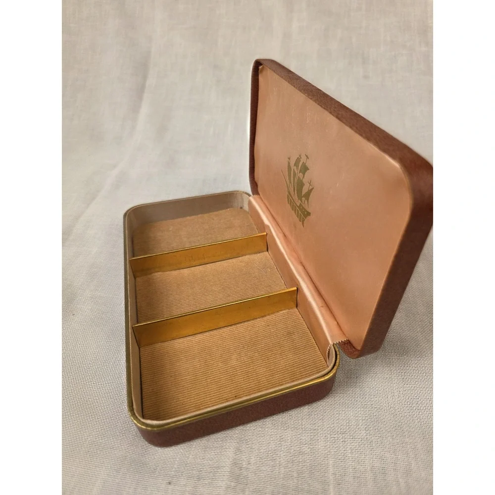 Vintage 3 Compartment Jewelry Box by Farrington Genuine Texol Travel MCM 60s